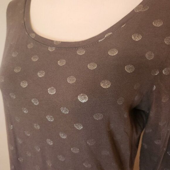 Gray Super soft Blouse with silver polka dots - Picture 6 of 7